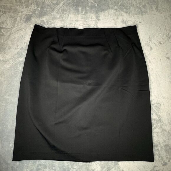 Lane Bryant Sz 26 Skirt Women’s Black Pencil Pull On Elastic Waist Short Stretch - Picture 2 of 11